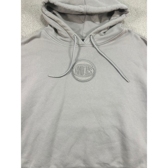 Pro Standard New York Knicks Cropped Hoodie Luxury Athletic Collection XL Cream - Picture 2 of 8